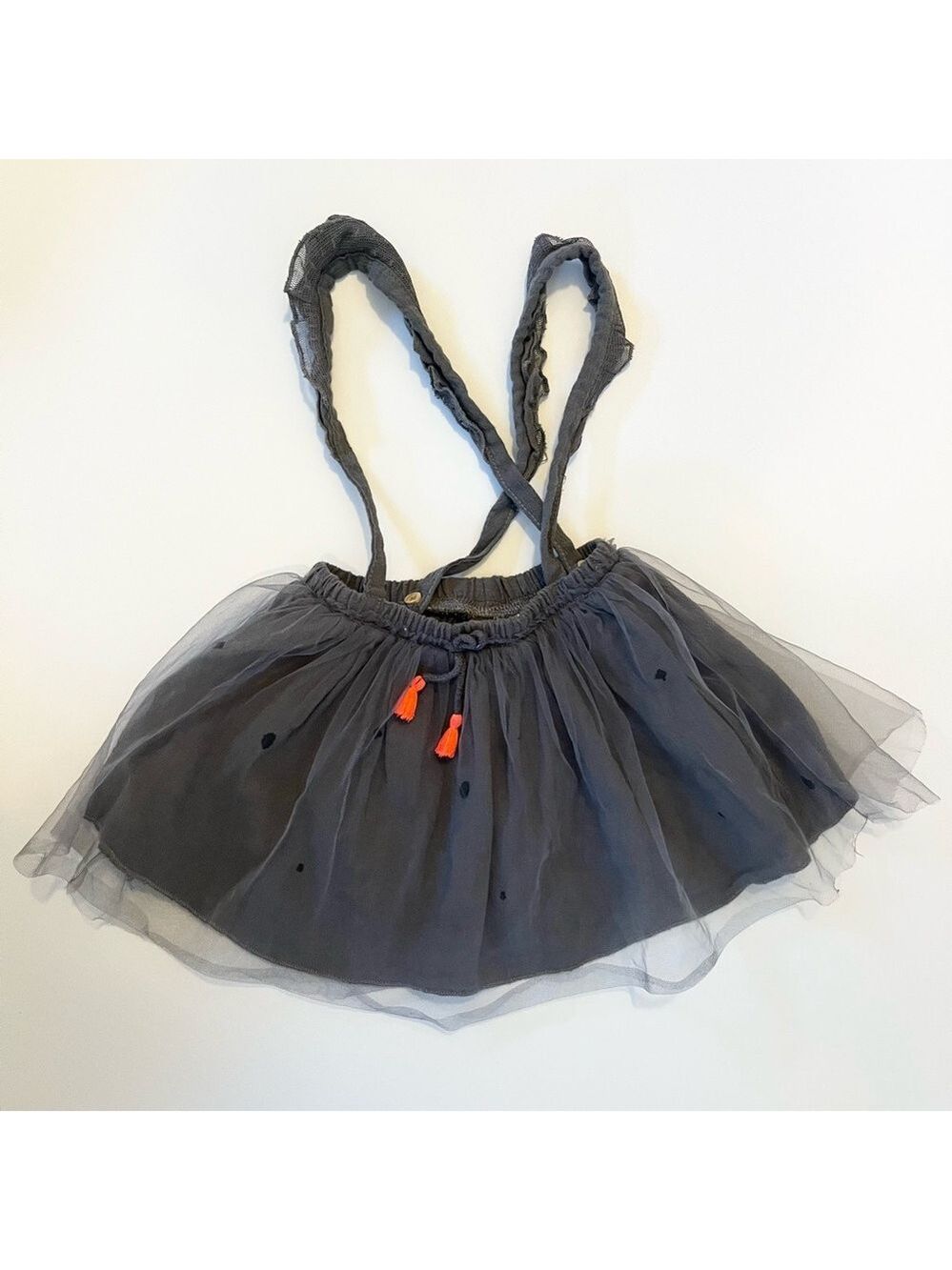 🩵 4/$20 Zara Gray‎ Tulle Baby Skirt with Orange Accents